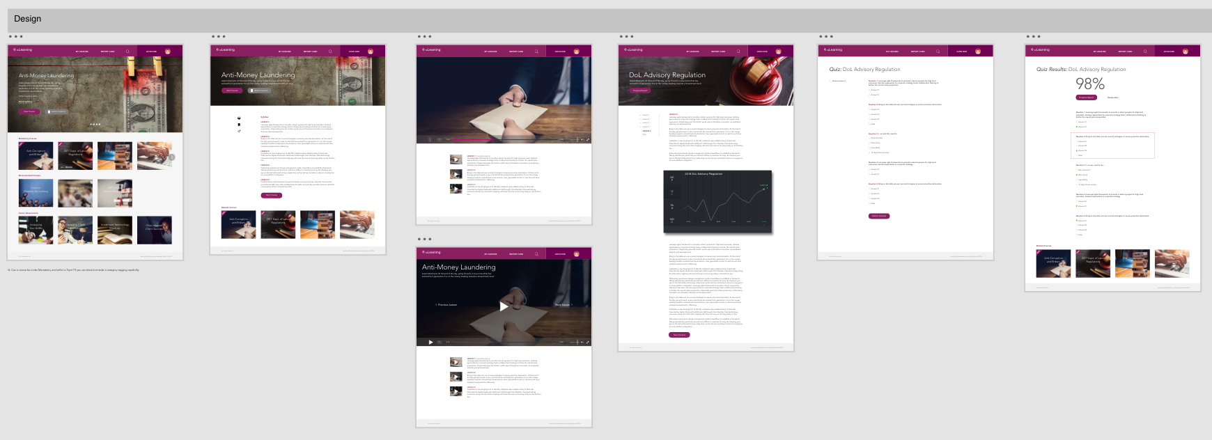 Tiffany Chin - UX Portfolio - Elearning Portal Design Concepts 